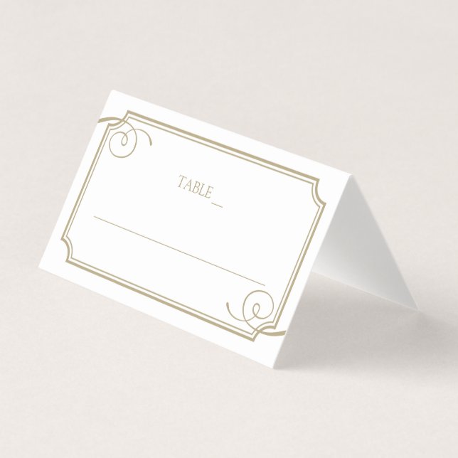 Carte De Visite Classic Gold Frame Luxe Mariage Place Card (Devant)