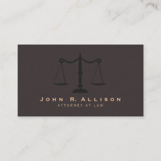 Carte De Visite Classic Justice Scale Suede Brown Look Attorney