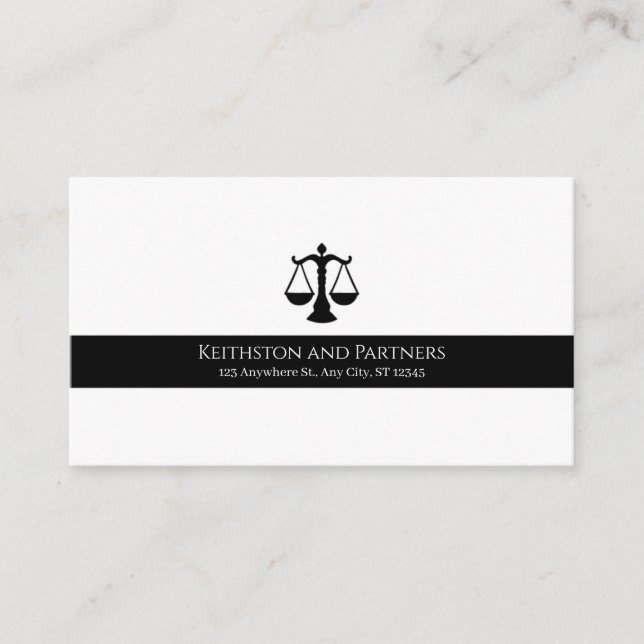Carte De Visite Classic Law & Justice Business Card | Legal (Devant)