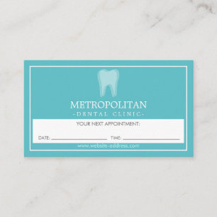 Carte De Visite Classic Moderne Dentiste Dent Logo Aqua Rendez-vou