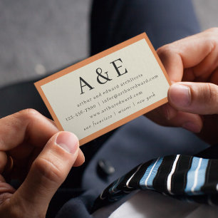 Carte De Visite Classic Retro Vintage Stripes Initiales simples