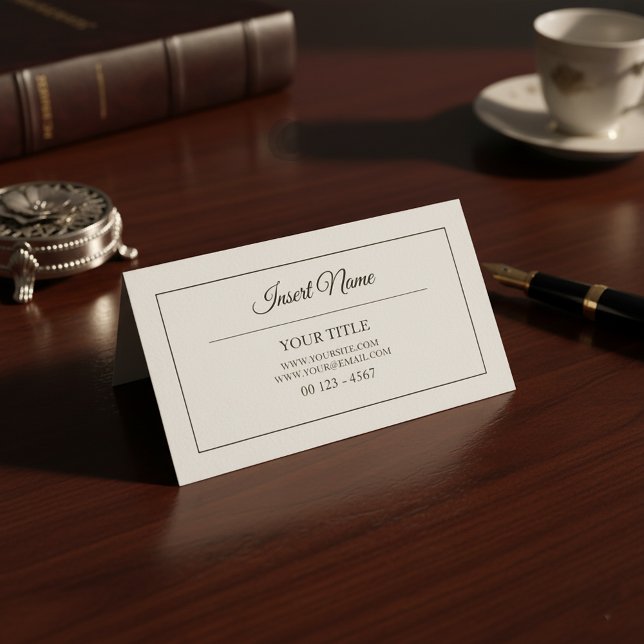 Carte De Visite Classic Simple Professionnel Cadre noir et blanc (Créateur téléchargé)