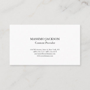 Carte De Visite Classique Blanc Simple Professionnel Minimaliste