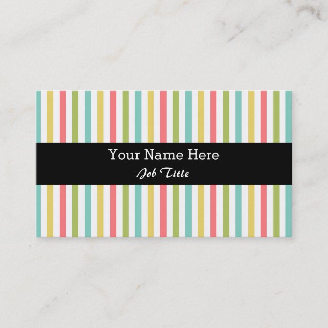 Carte de visite classique Dazzle Stripe noir (Devant)