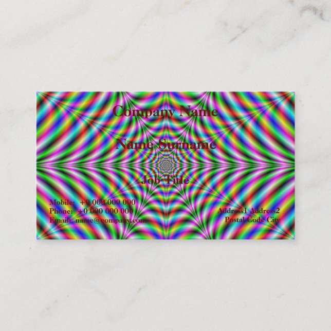Carte de visite classique Douze points Psychédéliq (Devant)