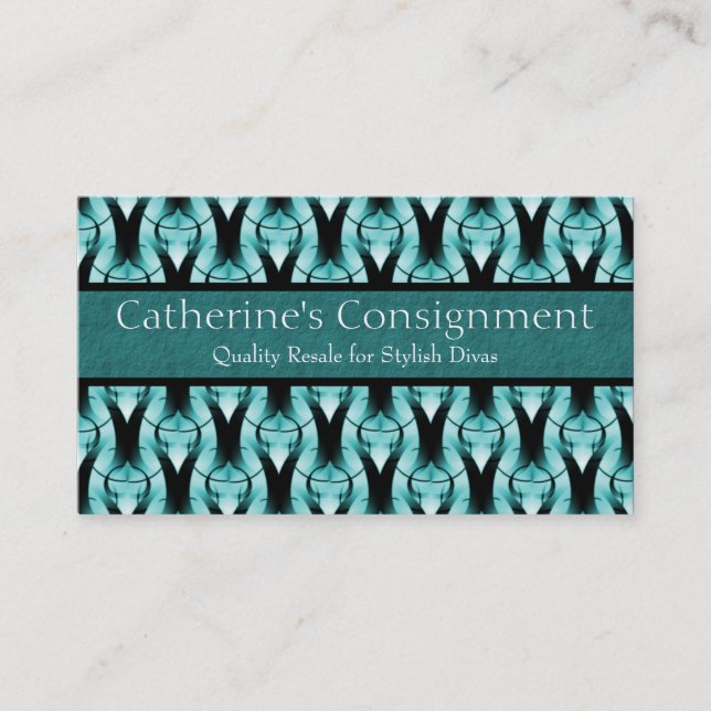 Carte de visite classique moderne, Turquoise doux (Devant)
