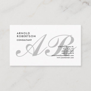 Carte De Visite Classique Monogramme Simple Tendance Professionnel