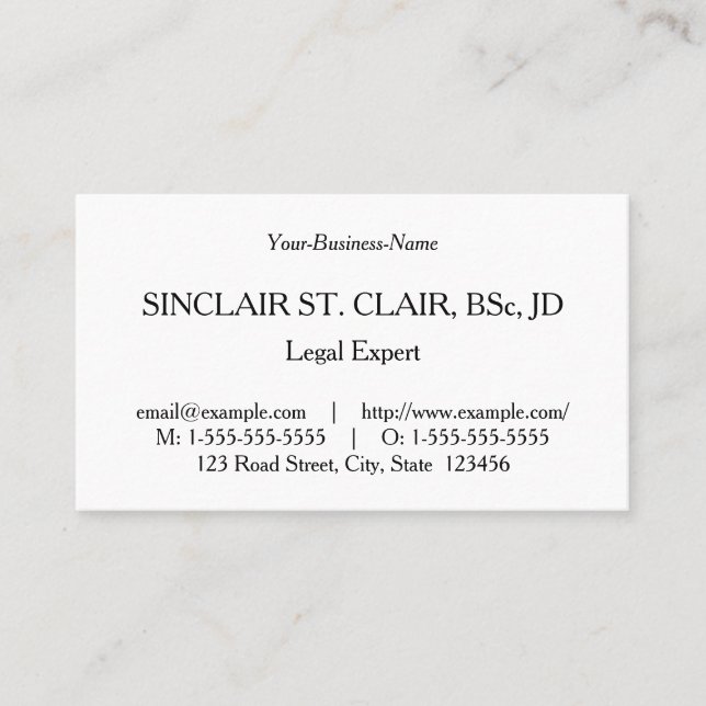 Carte de visite classique, nostalgique et Vintage (Devant)