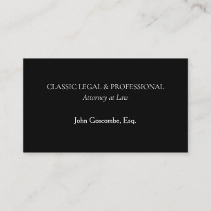 Carte de visite classique pour avocat noir Ultra