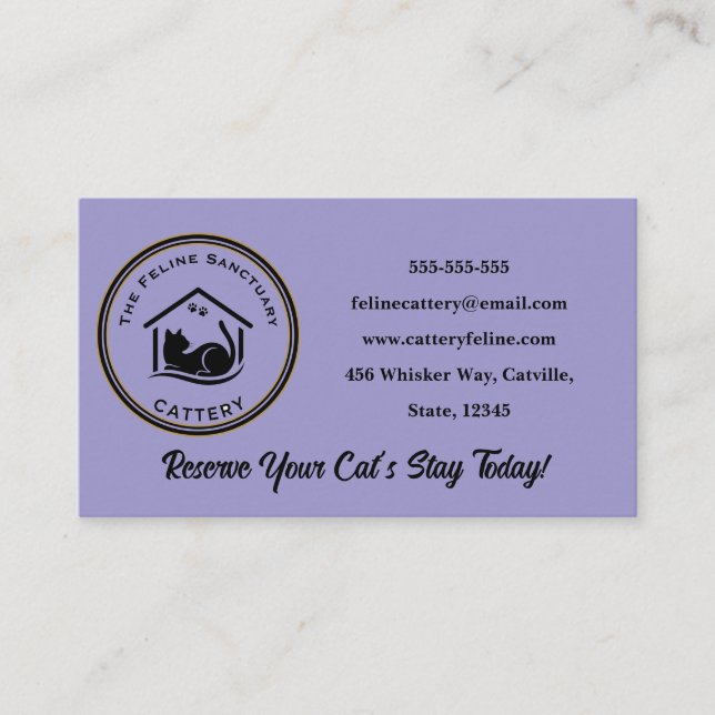 Carte de visite classique pour élevage de chats pe (Devant)
