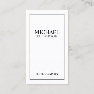 Carte De Visite Classique Professionnel Noir et Blanc