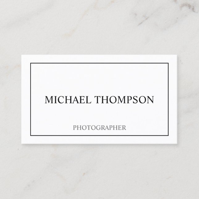 Carte De Visite Classique professionnel noir et blanc (Devant)