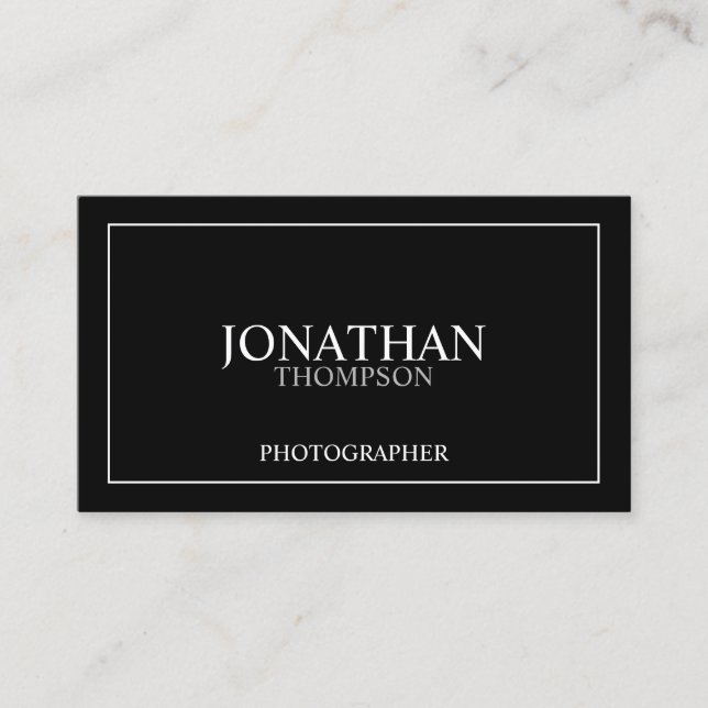 Carte De Visite Classique professionnel noir et blanc (Devant)