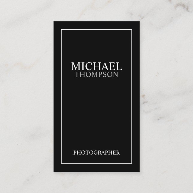 Carte De Visite Classique professionnel noir et blanc (Devant)