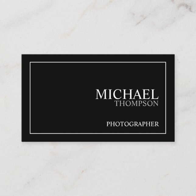 Carte De Visite Classique professionnel noir et blanc (Devant)
