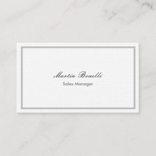 Carte De Visite Classique Simple Lin Noir Blanc Double Face
