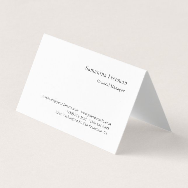 Carte De Visite Classique Traditionnel Simple Noir Blanc Minimalis (Devant)