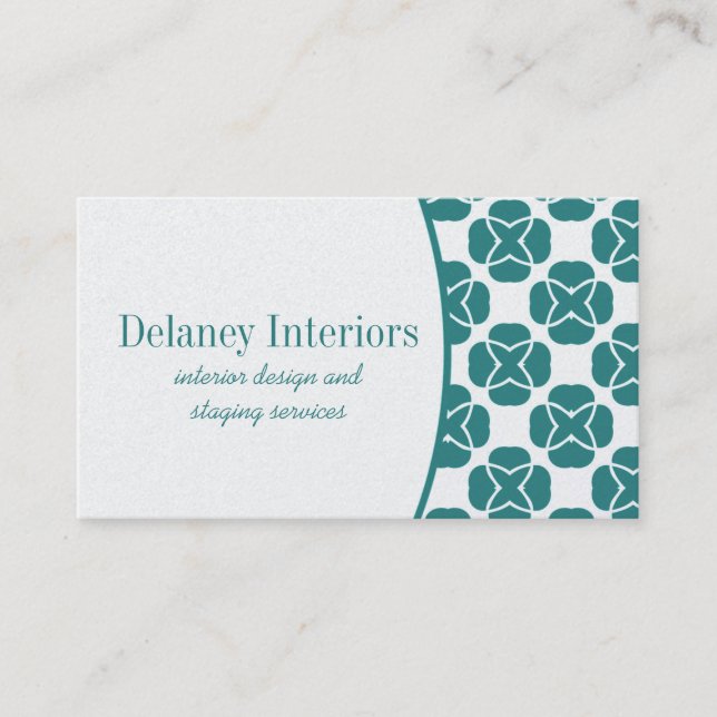 Carte de visite classique, Turquoise (Devant)