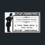 Carte De Visite Classique victorien vintage de monsieur<br><div class="desc">Ce carte de visite élégant comporte la silhouette d'un monsieur victorien dans un casquette supérieur et un costume. Il se penche contre un signe où vous pouvez compléter votre nom de la société, votre nom, votre titre, votre téléphone et votre email. L'avant de la carte a également une conception de...</div>