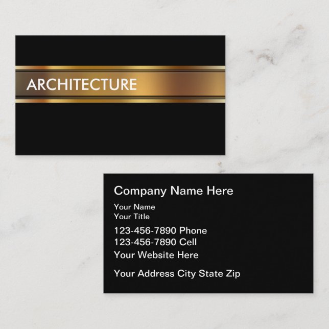 Carte De Visite Classy Architect Modern Business Cards (Devant / Derrière)