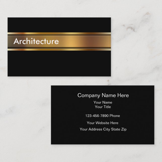 Carte De Visite Classy Architect Theme Business Cards (Devant / Derrière)