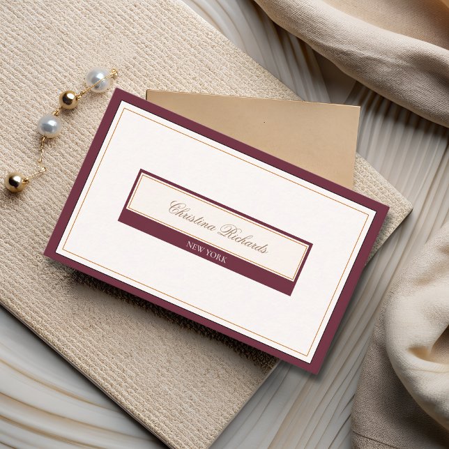 Carte De Visite Classy Burgundy Ivory (Créateur téléchargé)
