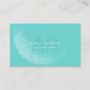Carte De Visite Classy cyan Professional Elegant géométrique