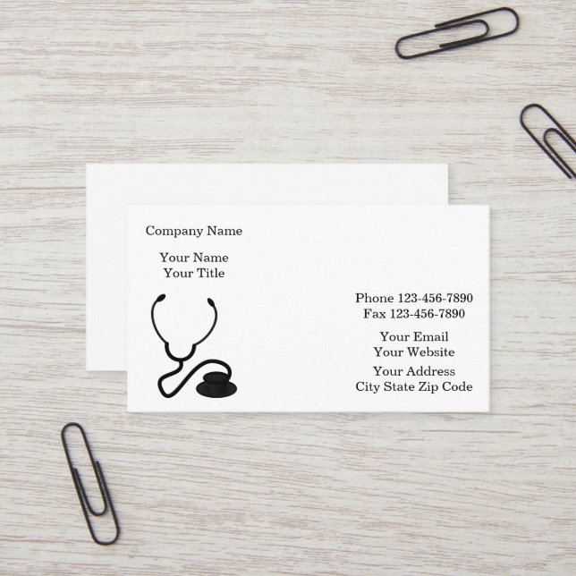 Carte De Visite Classy Medical  (Devant/Arrière en situation)
