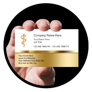 Carte De Visite Classy Medical Business Cards With Asclepius Staff