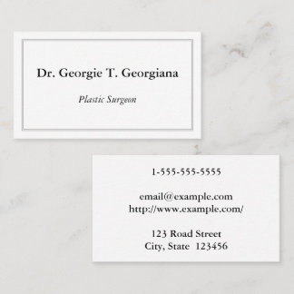 Carte De Visite Classy & Minimal Plastic Surgeon Business Card