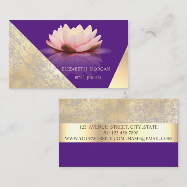 Carte De Visite Classy Moderne Géométrique, Abstrait Faux Or, Viol (Devant / Derrière)