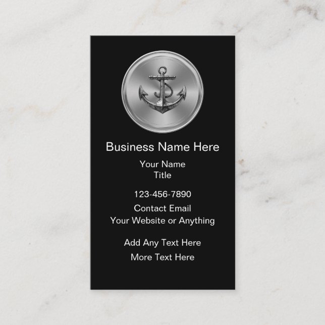 Carte De Visite Classy Nautical Anchor Theme Business Cards (Devant)