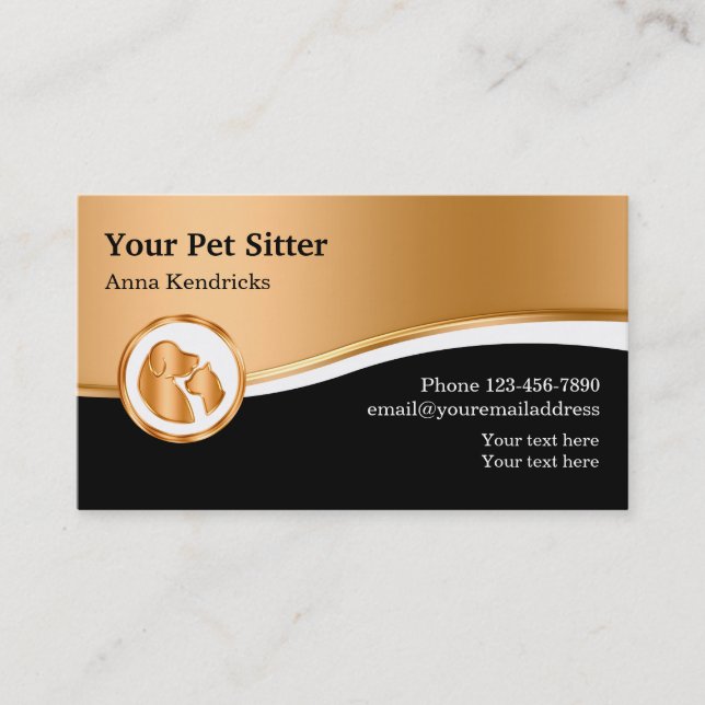 Carte De Visite Classy Pet Service Business Cards (Devant)