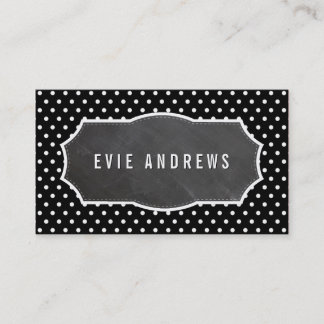 Carte De Visite CLASSY poka point motif panneau noir