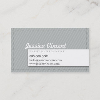 Carte De Visite CLASSY RETRO STITCH sobre moderne gris argenté