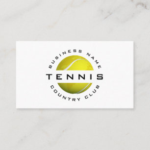 Carte De Visite Classy Tennis Club Modern Ball World Logo Social