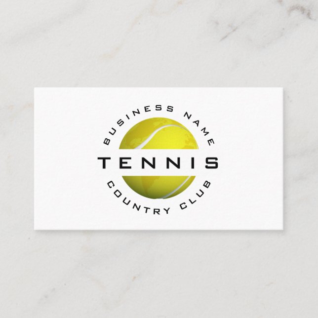 Carte De Visite Classy Tennis Club Modern Ball World Logo Social (Devant)
