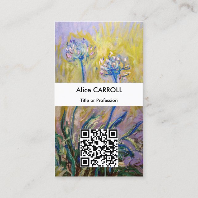Carte De Visite Claude Monet - Agapanthus - Code QR (Devant)