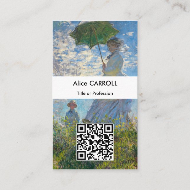 Carte De Visite Claude Monet - La Promenade - Code QR (Devant)