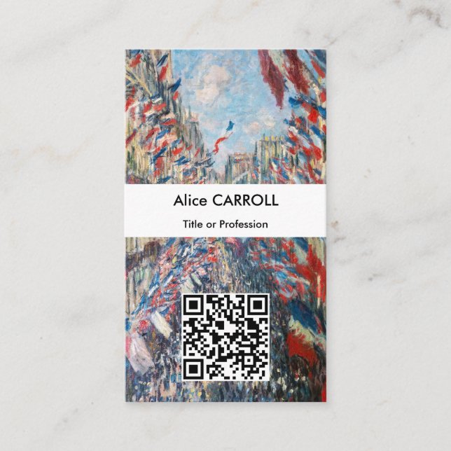 Carte De Visite Claude Monet - La Rue Montorgueil, Paris - Code QR (Devant)