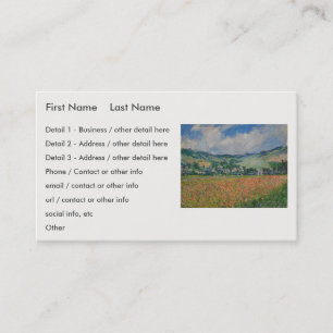 Carte De Visite Claude Monet Painting, Champ de pavot à Giverny