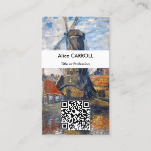 Carte De Visite Claude Monet - Windmill, Amsterdam - QR Code