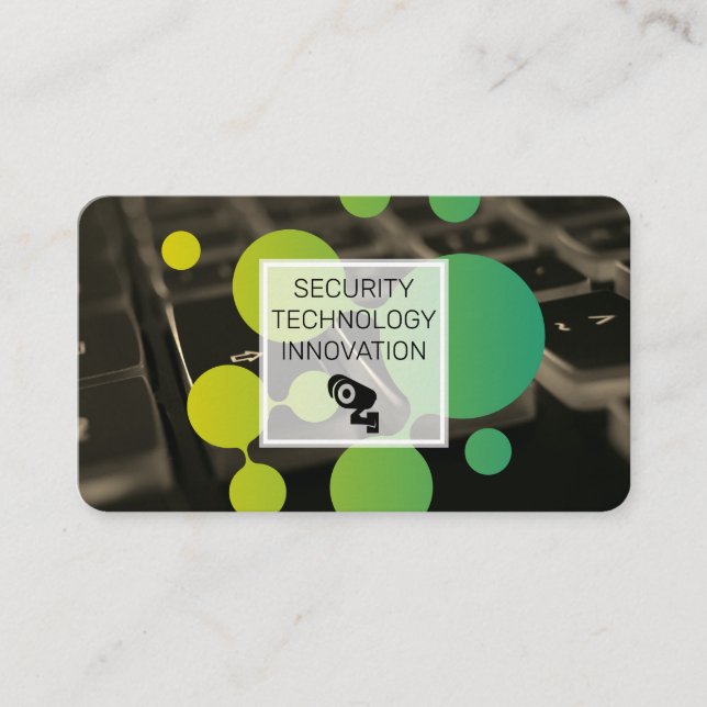 Carte De Visite Clavier | Caméra de sécurité | Logo technologique (Devant)