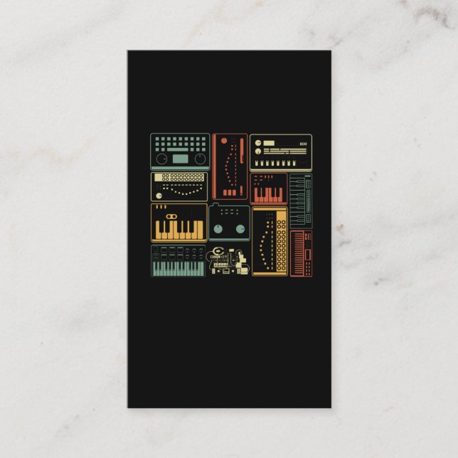 Carte De Visite Clavier du producteur de musique synthétiseur modu (Devant)