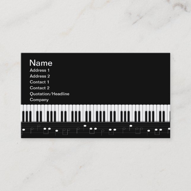 Carte De Visite Clavier pour piano (Devant)