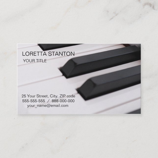 Carte De Visite Clavier pour piano (Devant)