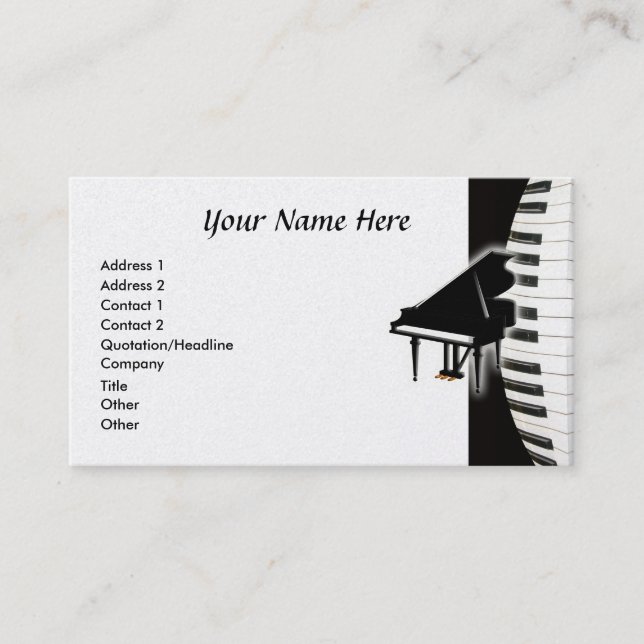 Carte De Visite Clavier pour piano (Devant)