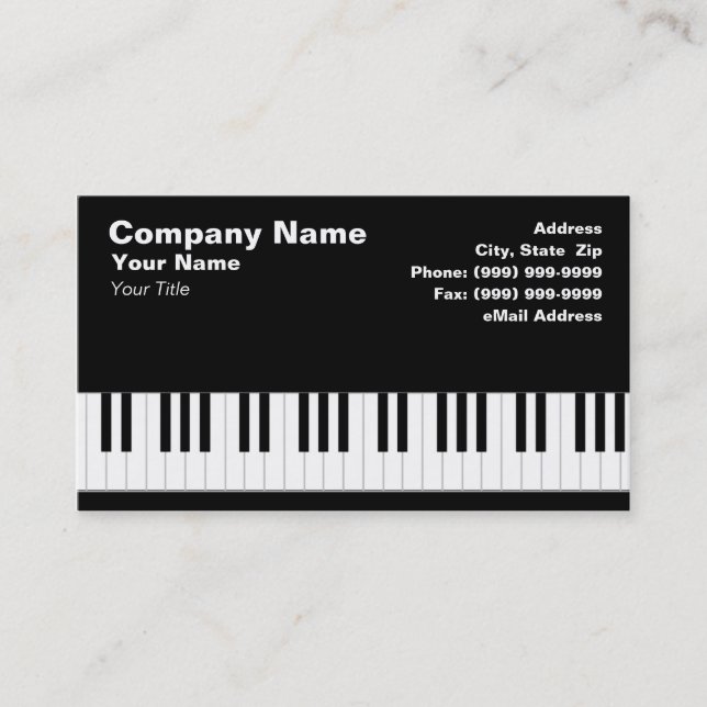 Carte De Visite Clavier pour piano (Devant)