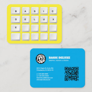 Carte De Visite Clavier Rétro Touche Typographique Minimaliste