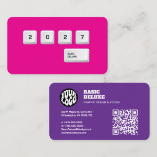 Carte De Visite Clavier Rétro Typographie Minimaliste Touche